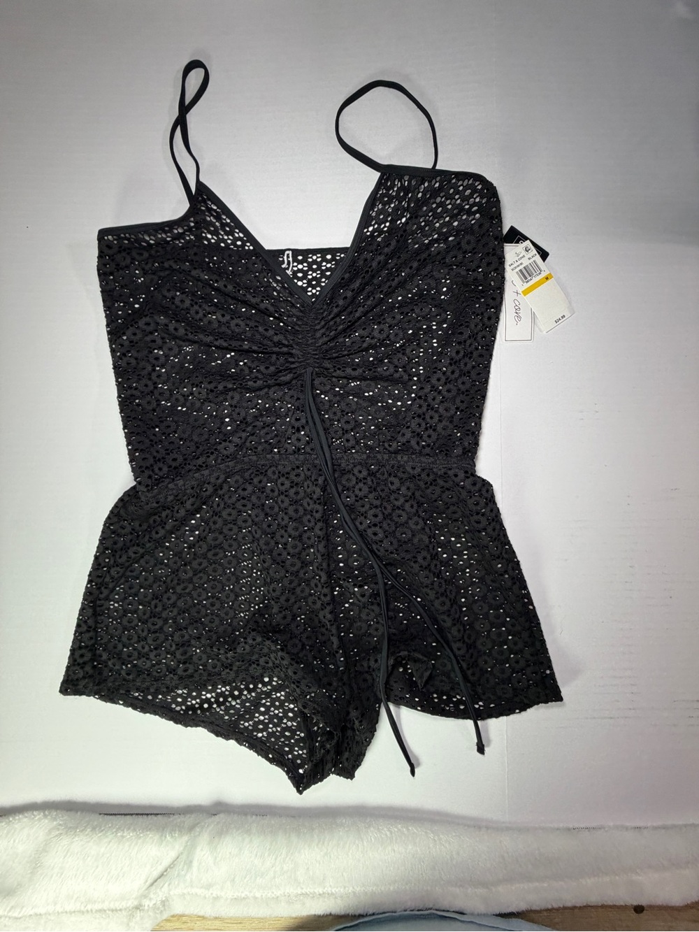 Salt + Cove Black Eyelet Lace Romper